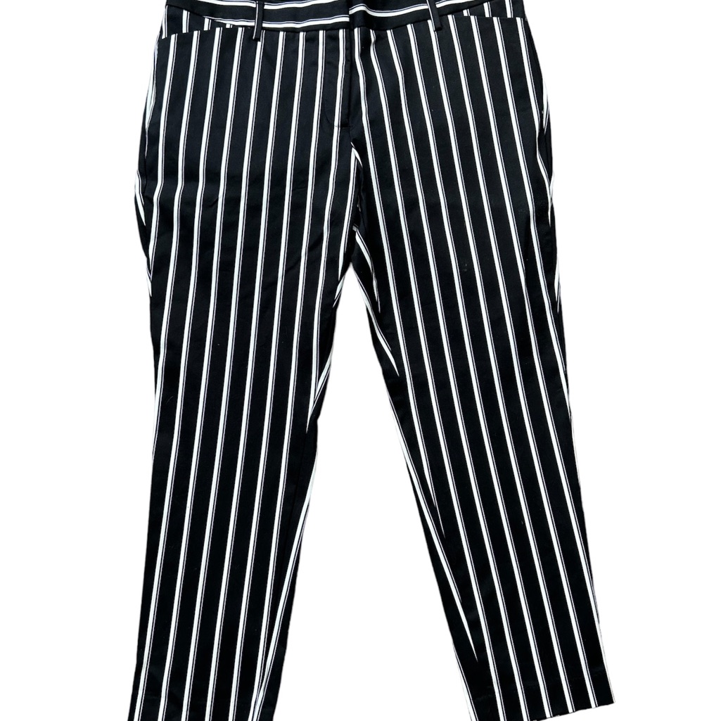 Lworthington Slim Ankle Black Stripe Pants Size 12